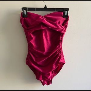 Merona one piece swimsuit, raspberry color, size small